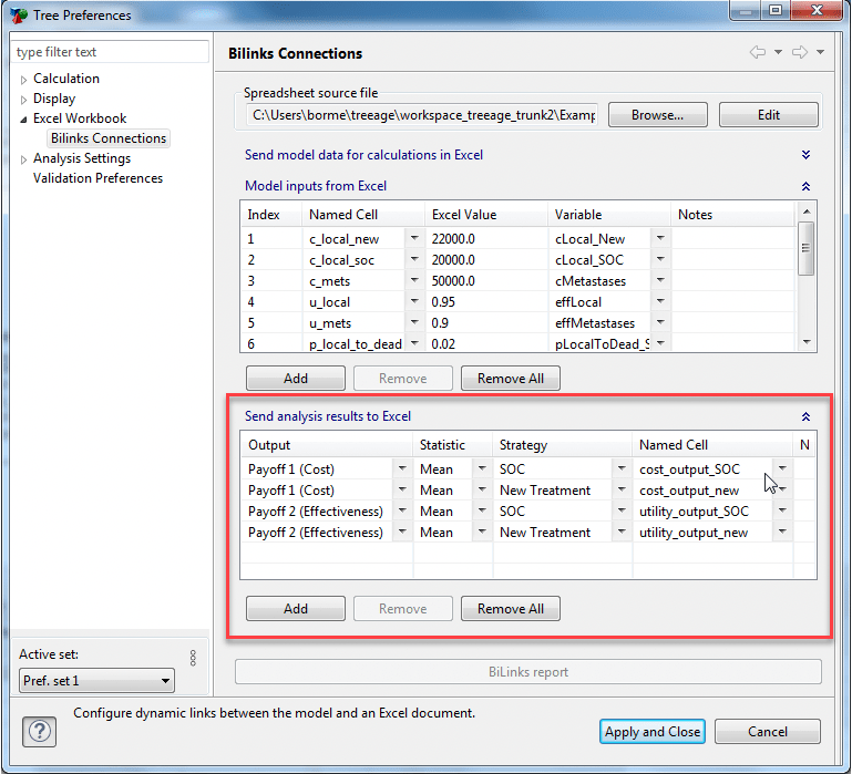 Send model outputs back to Excel